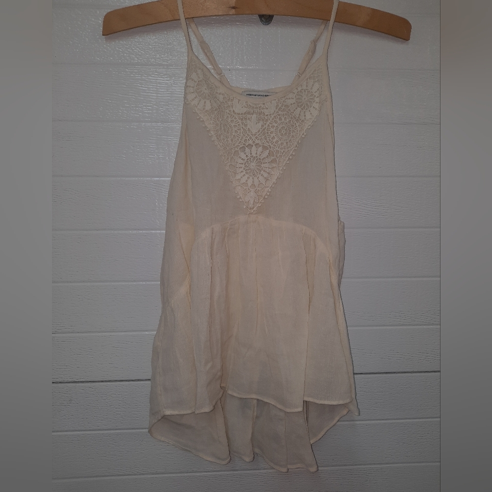NWT American Eagle Outfitters Cream Lace Tank Top
